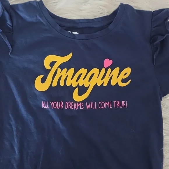 Big girls mustard pants and 2 navy blue Tops set - Picture 7 of 10